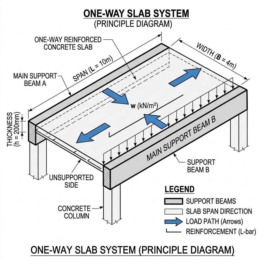 One Way Slab Diagram
