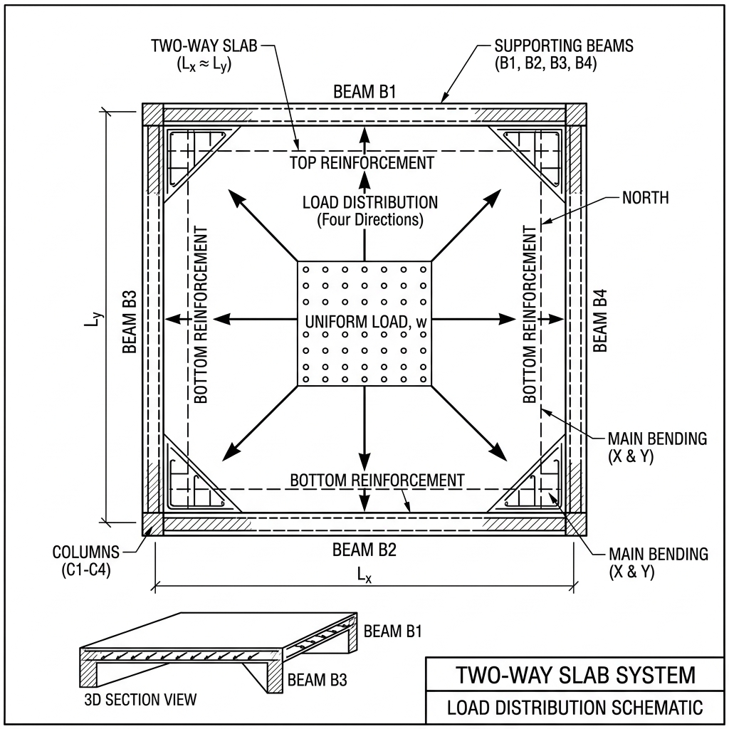 Two Way Slab Diagram