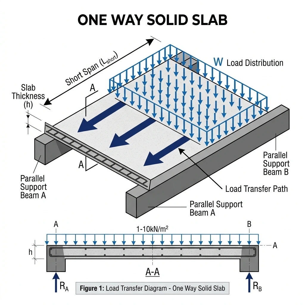 One Way Slab Load Transfer Diagram